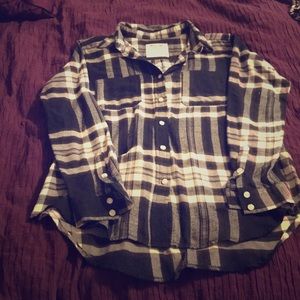 Black/White Boyfriend Fit Flannel